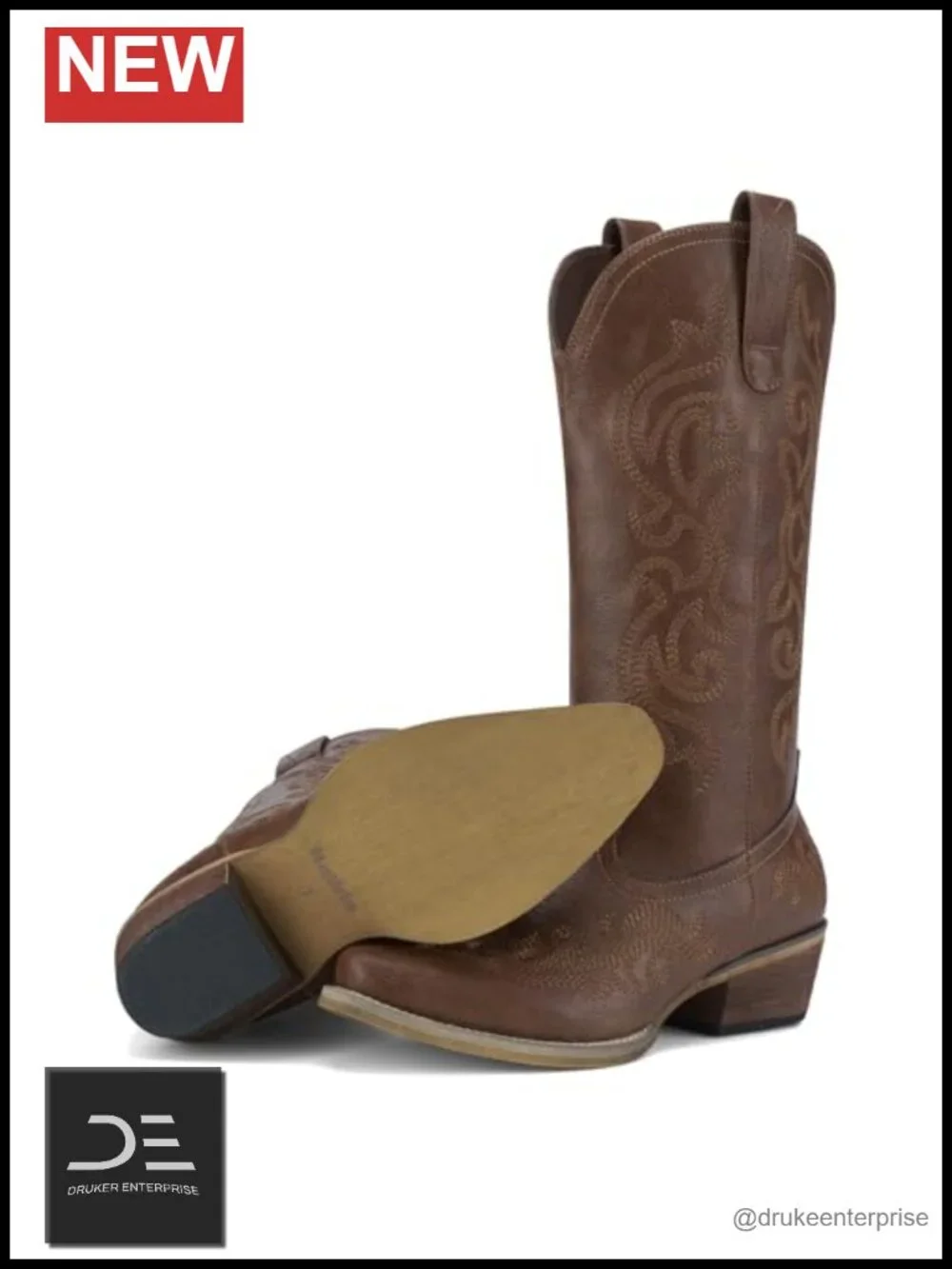 Women's Cowboy Boots Snip Toe Mid-Calf Embroidered Synthetic